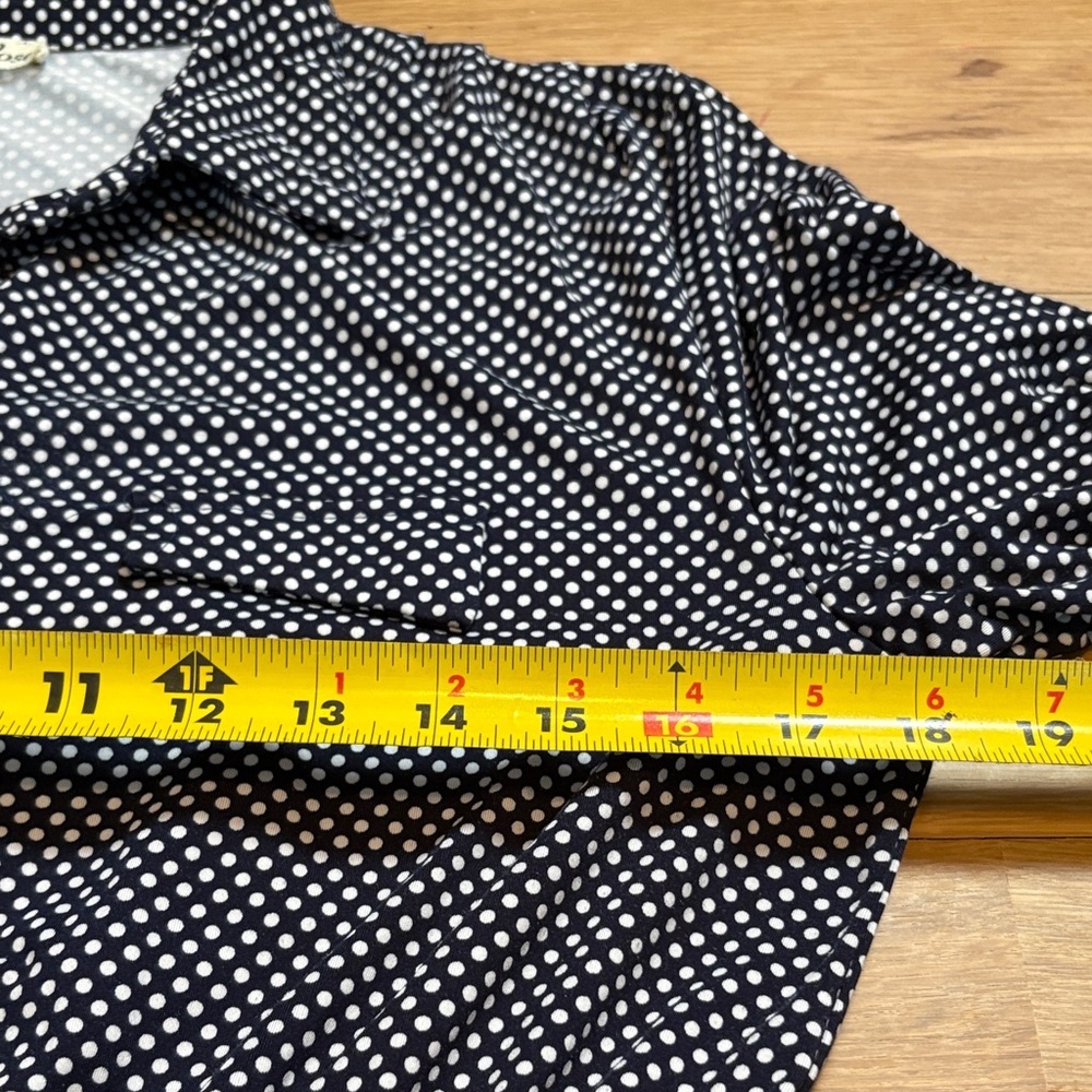 Indigo Rose Navy Polka Dot Midi Shirt Dress with Brown Belt Women’s L - Picture 11 of 16